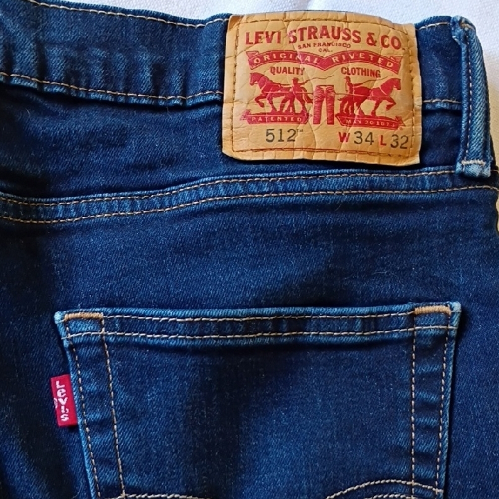 Levi's 512 Dark Blue Slim Jeans for Men Size 34x32 - Picture 7 of 8
